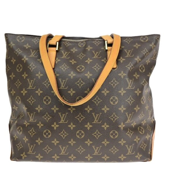 LOUIS VUITTON Cabas Mezzo Shoulder Bag Monogram Leather Brown M51151 70EC131 - Picture 1 of 16